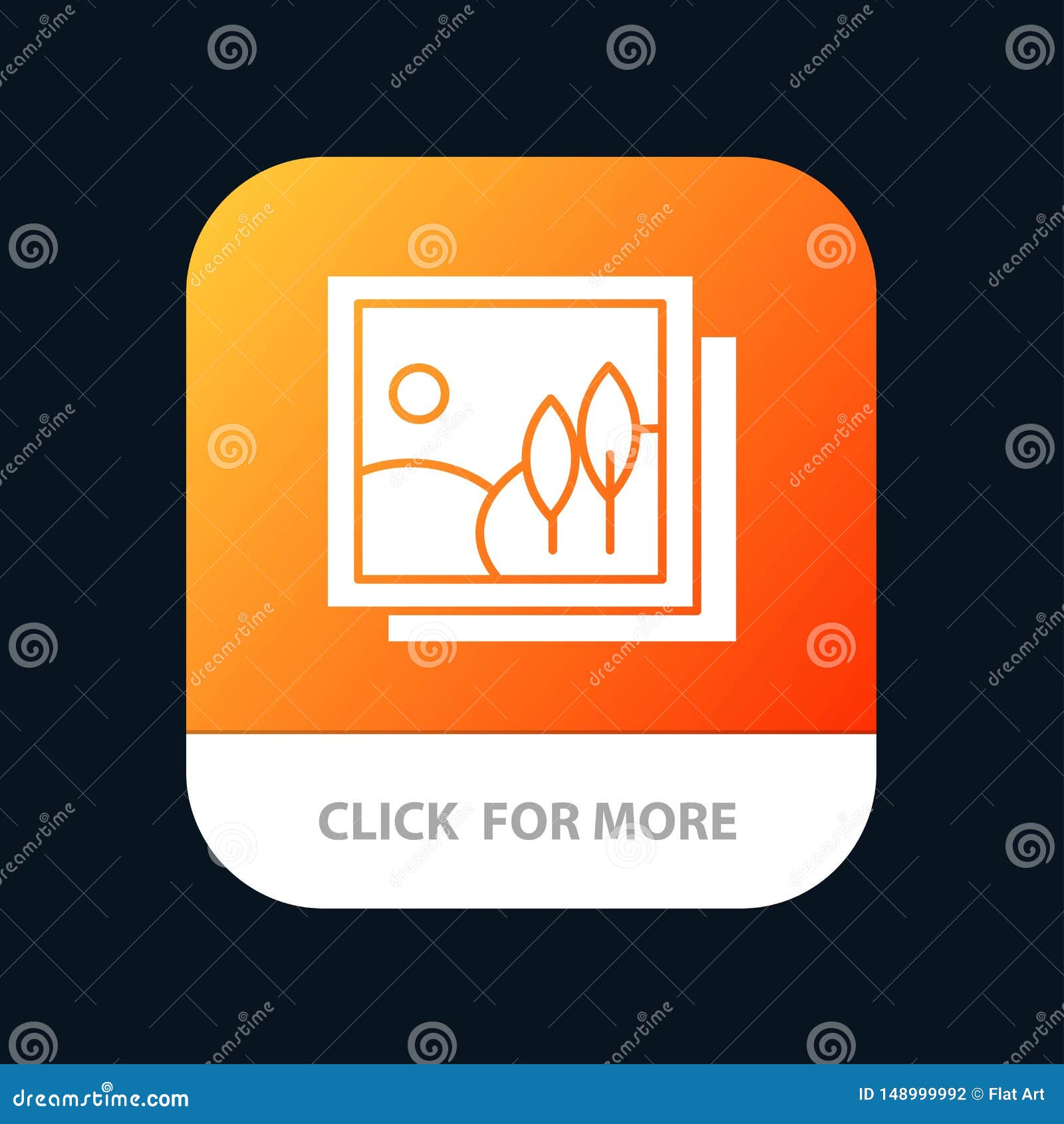 Frame, Gallery, Image, Picture Mobile App Icon Design Stock Vector