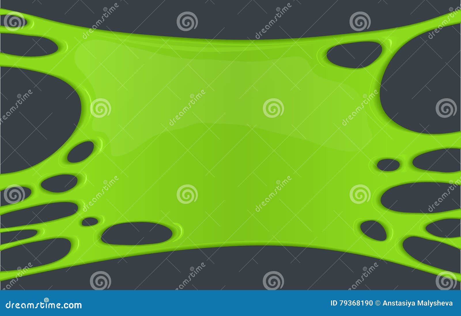 Sticky slime white template banner with copy space. Popular kids sensory  toy vector illustration. Cartoon liquid mucus isolated background. Abstract  design element with detailed slime, isolated Stock Vector