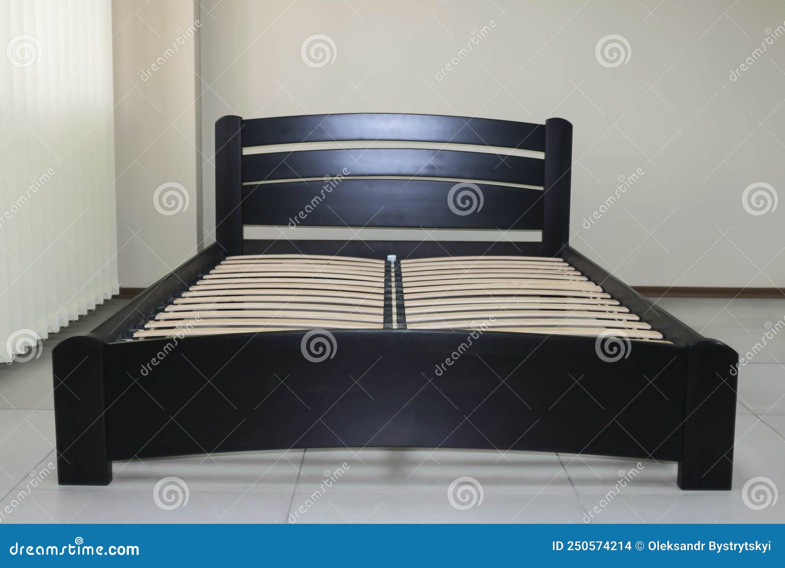 Frame Lacquered Classic Dark Double Bed Stock Photo Image of natural