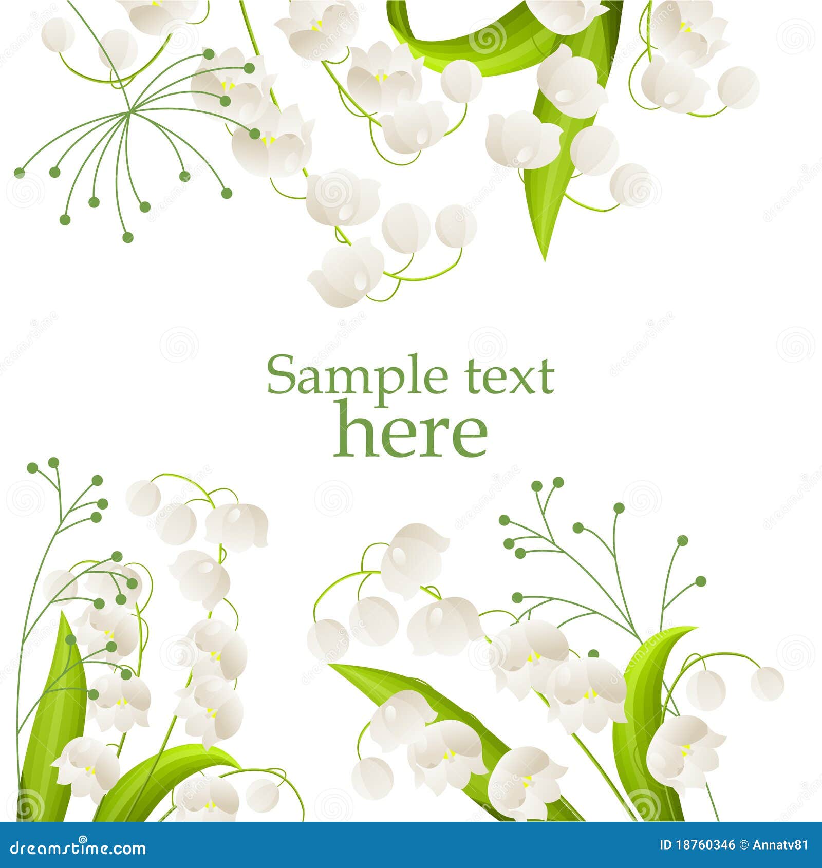 Frame with Lilies of the Valley Stock Vector Illustration of element