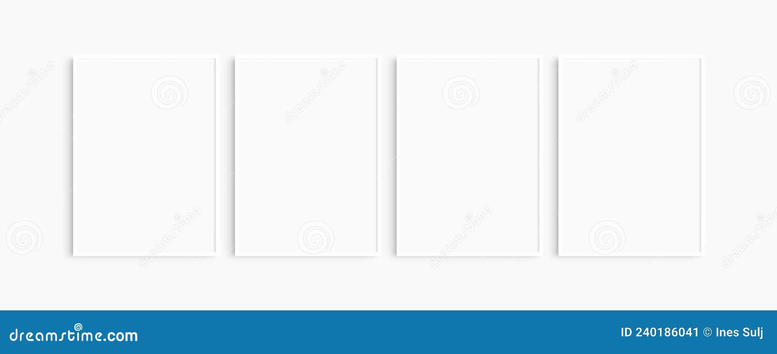 frame mockup 5x7, 50x70, a4, a3, a2, a1. set of four thin white frames. gallery wall mockup, set of 4 frames.