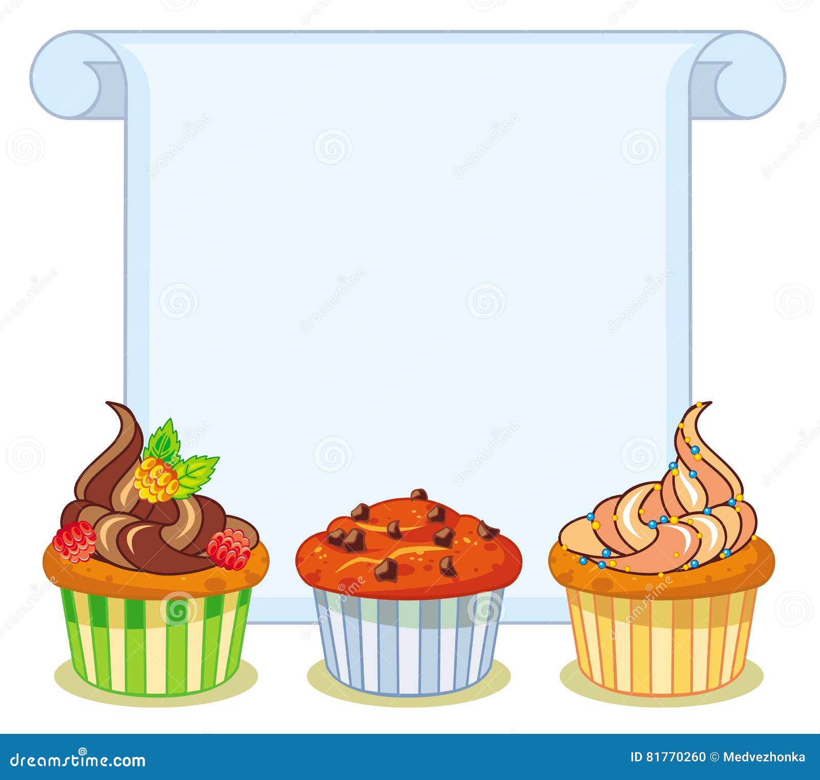 Frame with Muffins. Copy Space Stock Illustration Illustration of sugar, sign 81770260