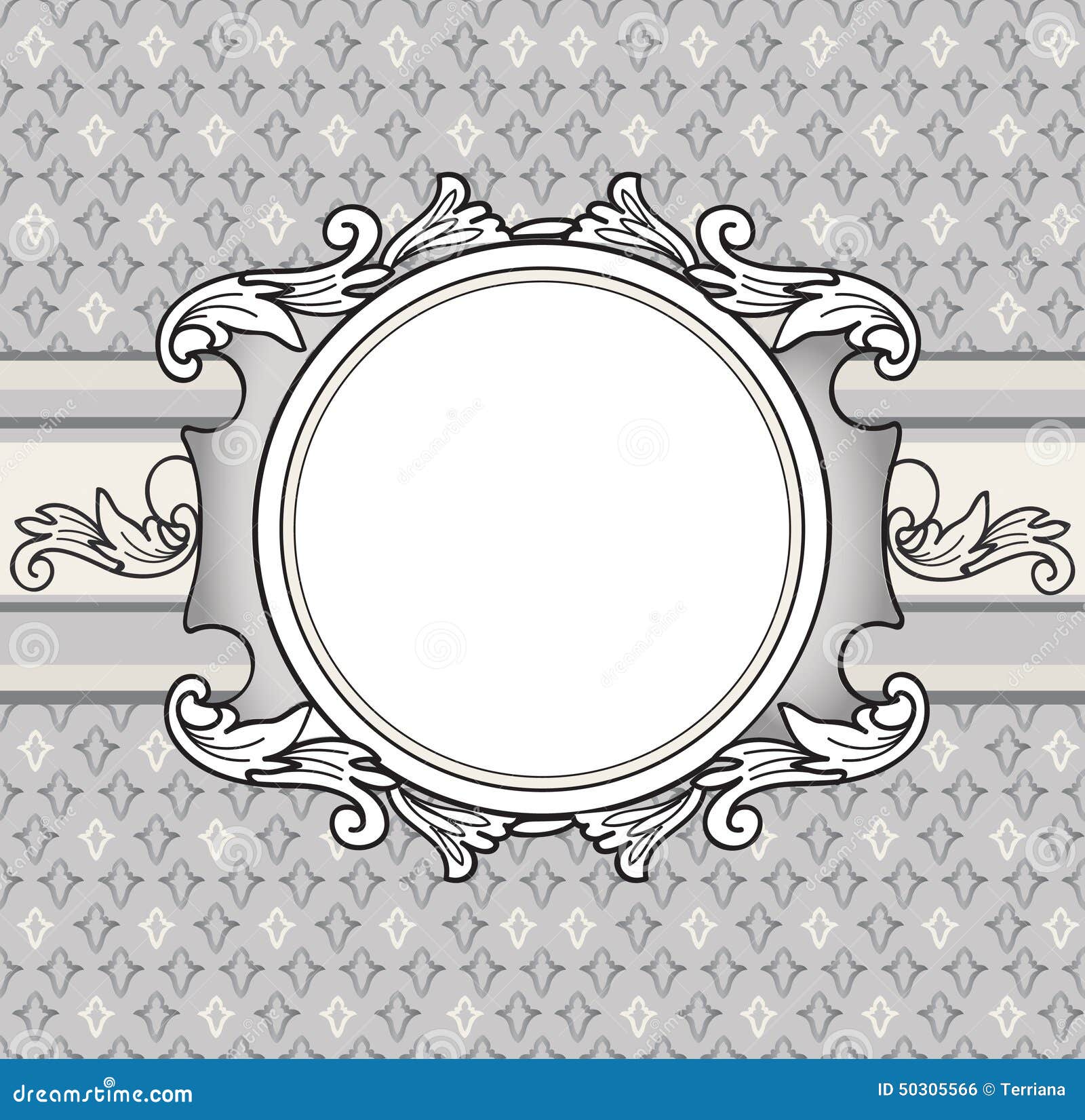 frame over french lily background. veniette border. decorative c