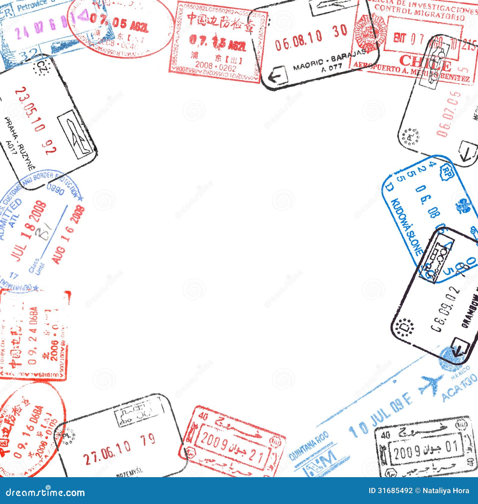 Frame From Passport Visa Stamps Stock Photography Image 31685492