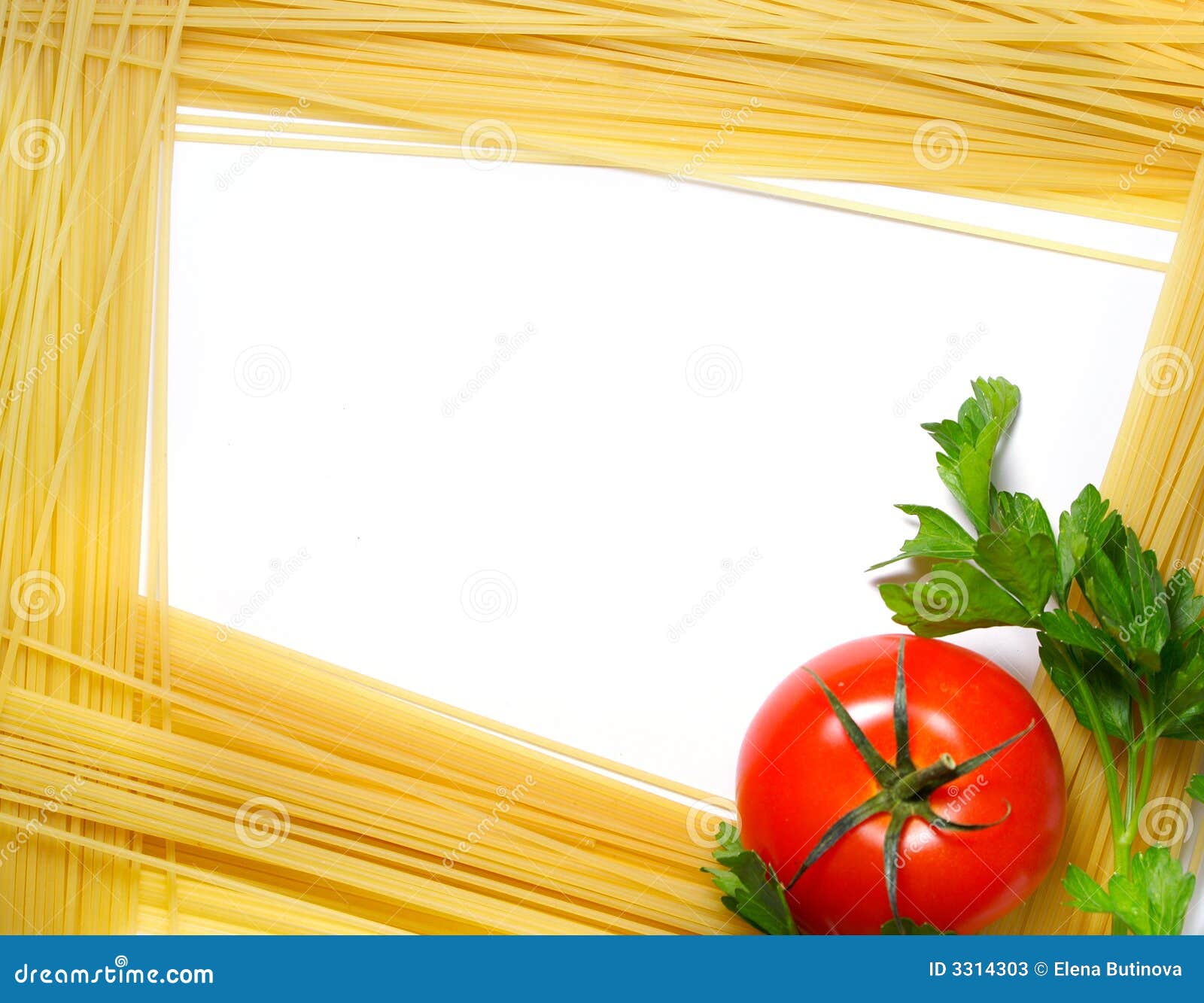Frame from pasta stock image. Image of vegetable, isolated 3314303