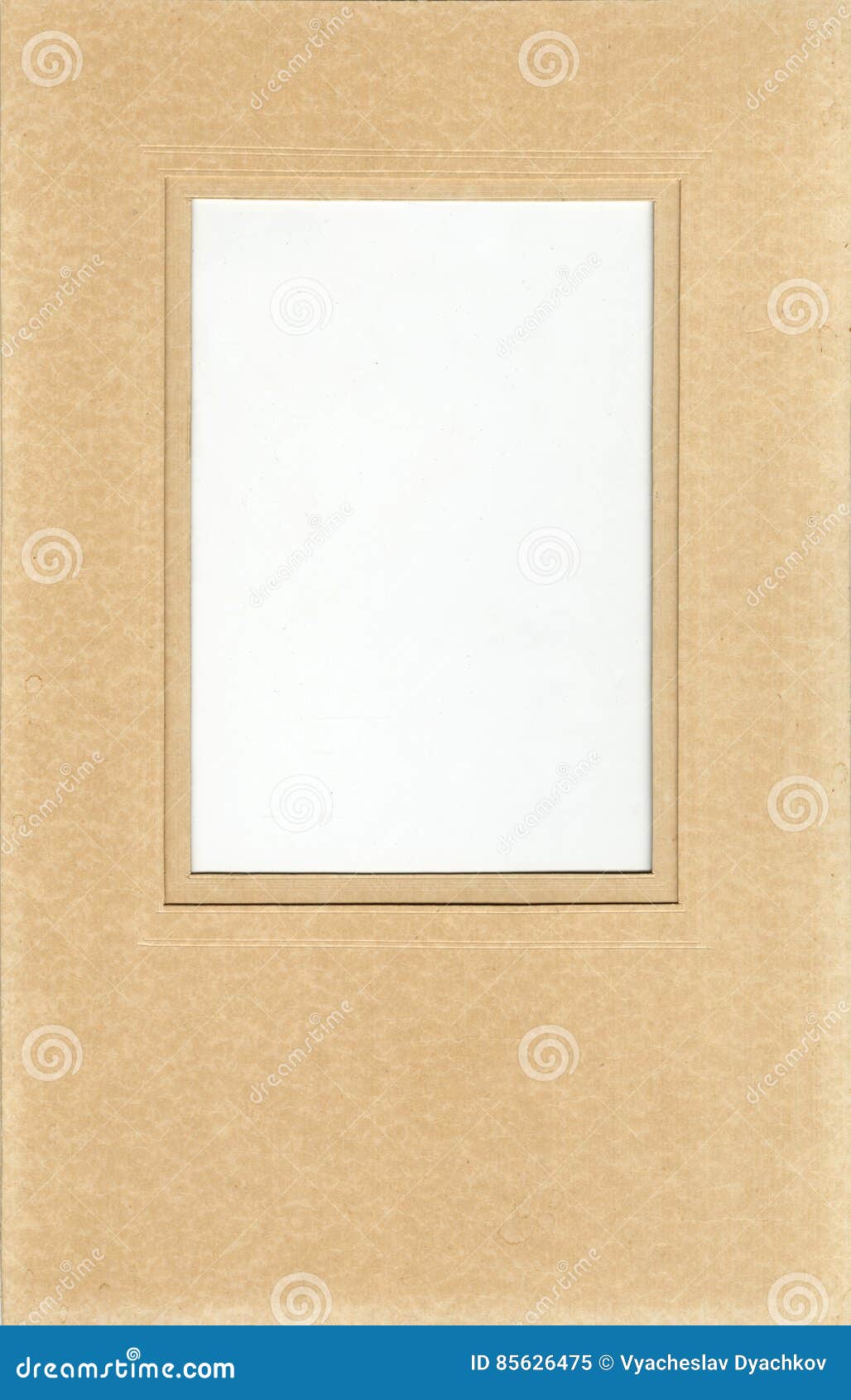 Frame For Photo Or Text From Cardboard Mat With Bevel Cut Stock
