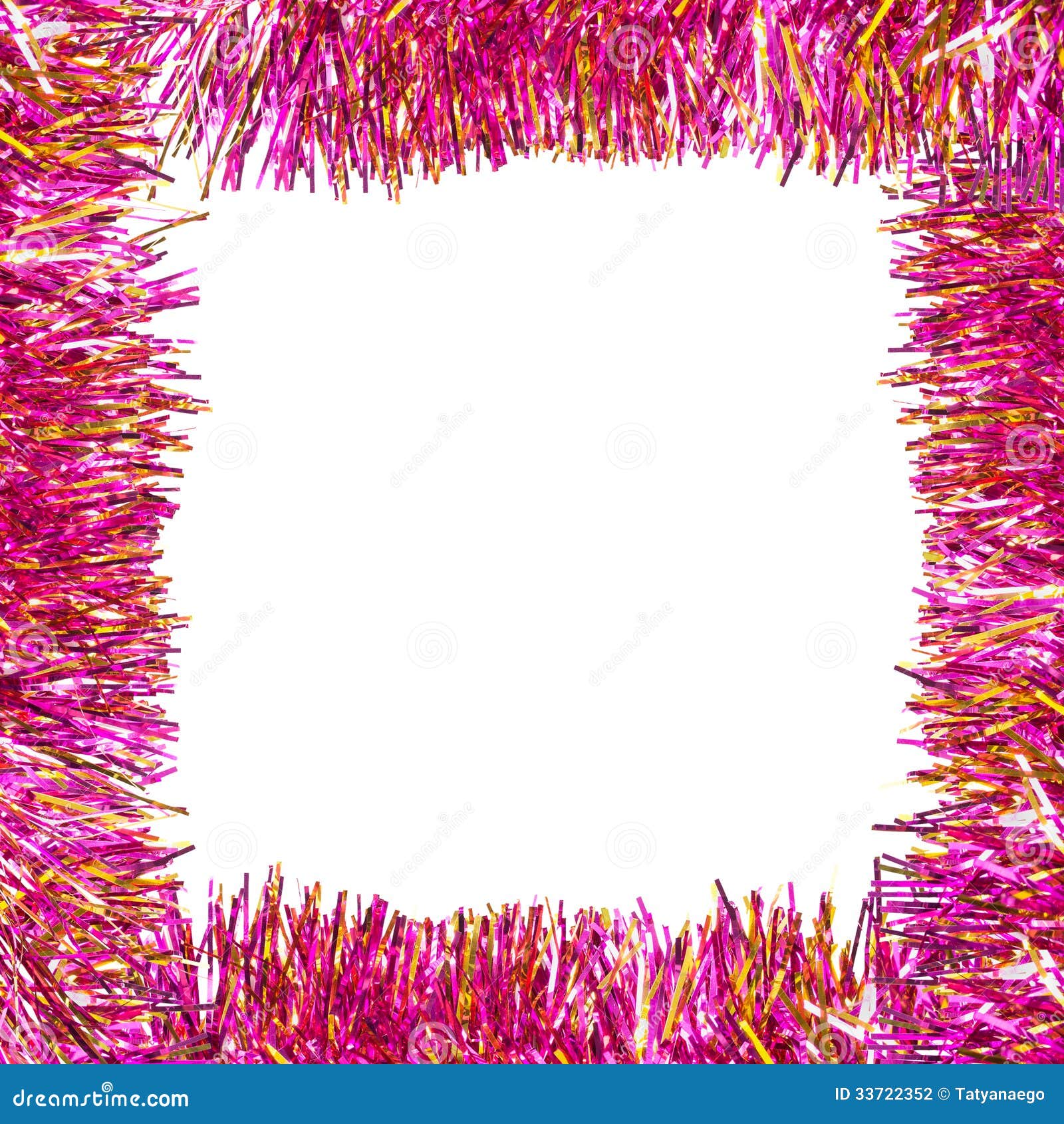 Frame of pink tinsel stock photo. Image of blank, empty 33722352