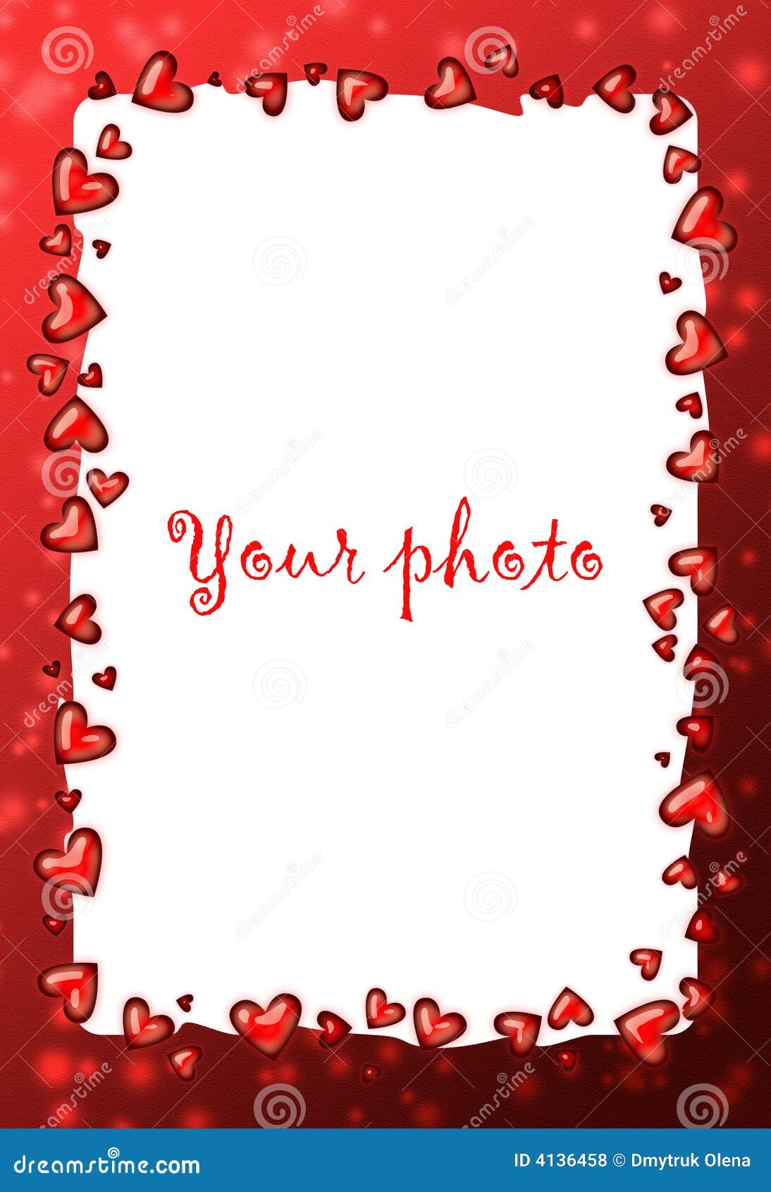 Frame Red with Heart, Valentine Frame Stock Illustration Illustration