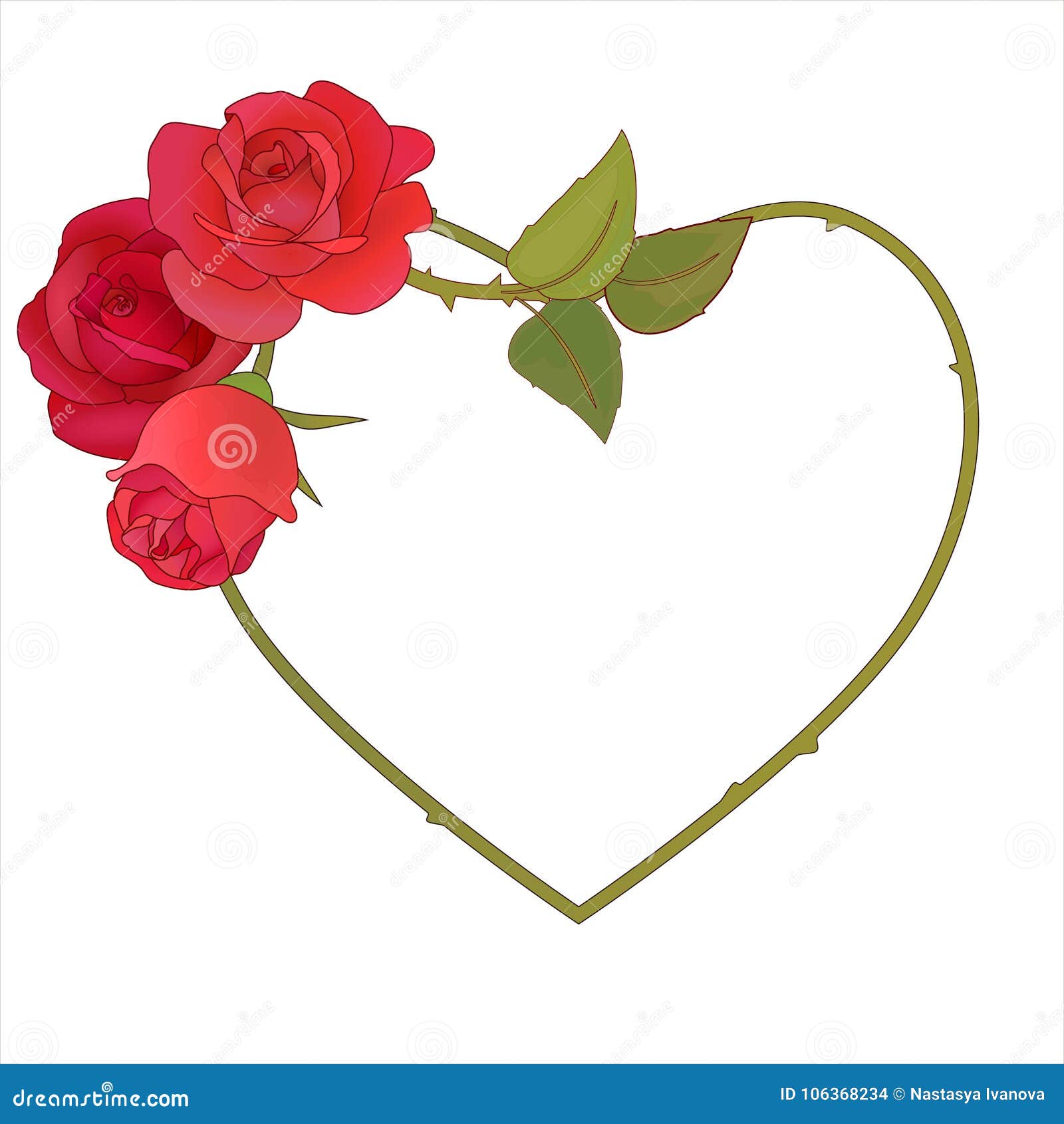 Frame with red roses stock vector. Illustration of rose - 106368234