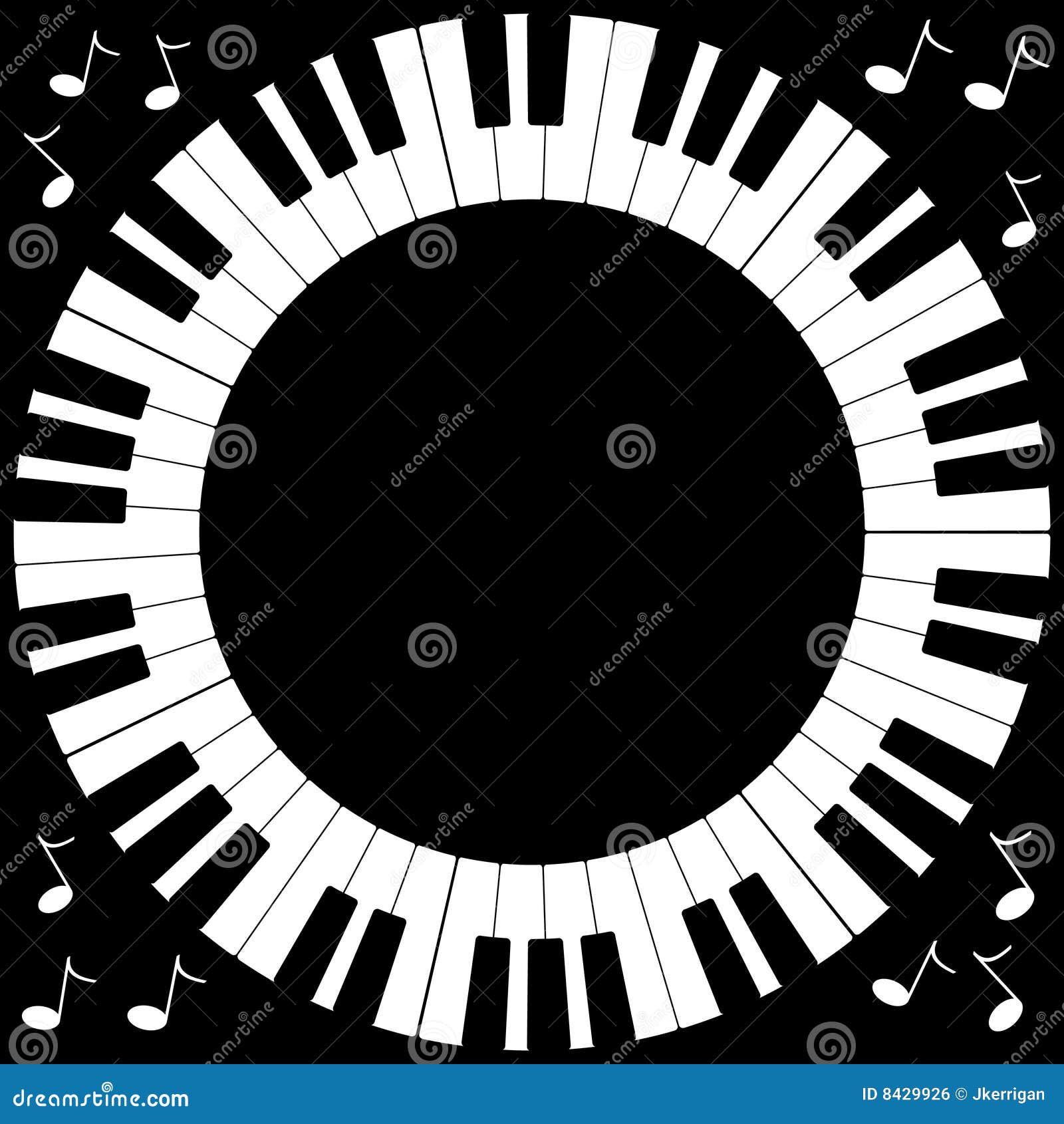 Frame Redondo Do Teclado De Piano Ilustração do Vetor Ilustração de