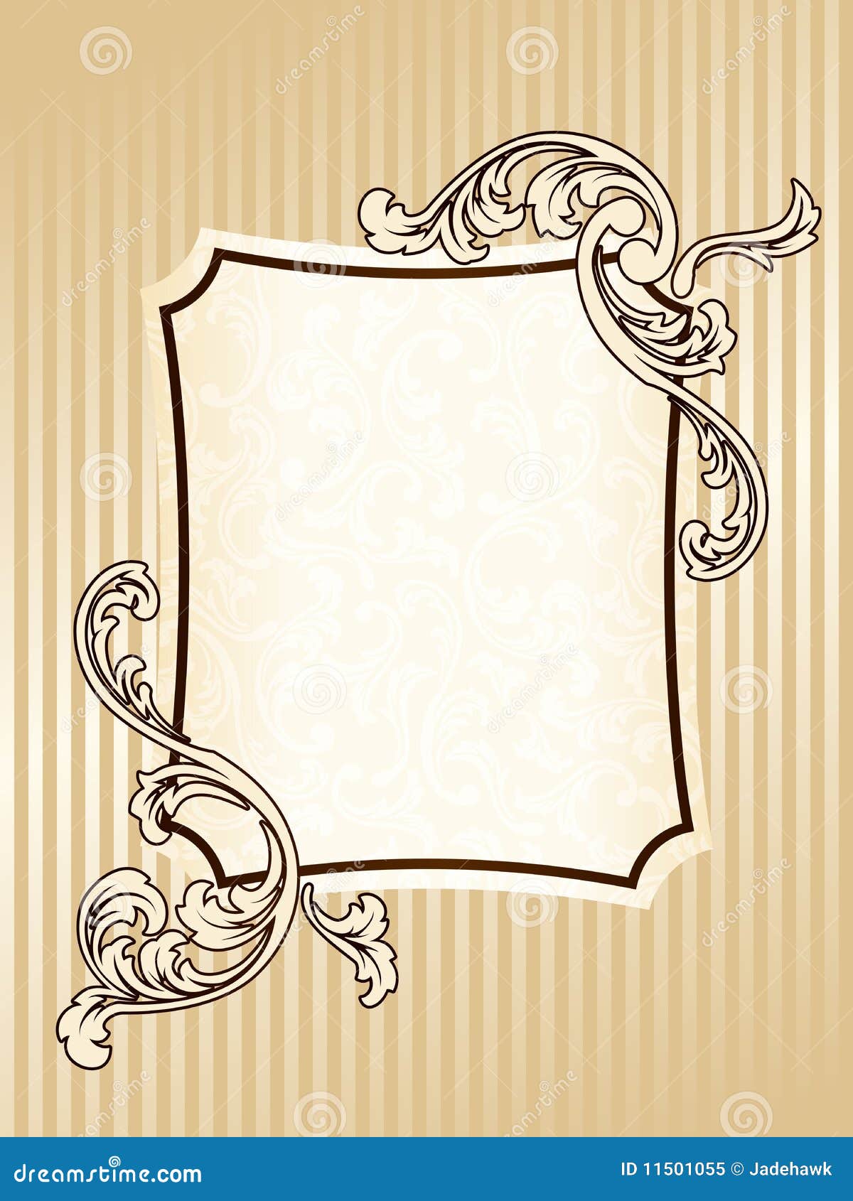 Frame Retangular Elegante Do Sepia Do Vintage Ilustração do Vetor