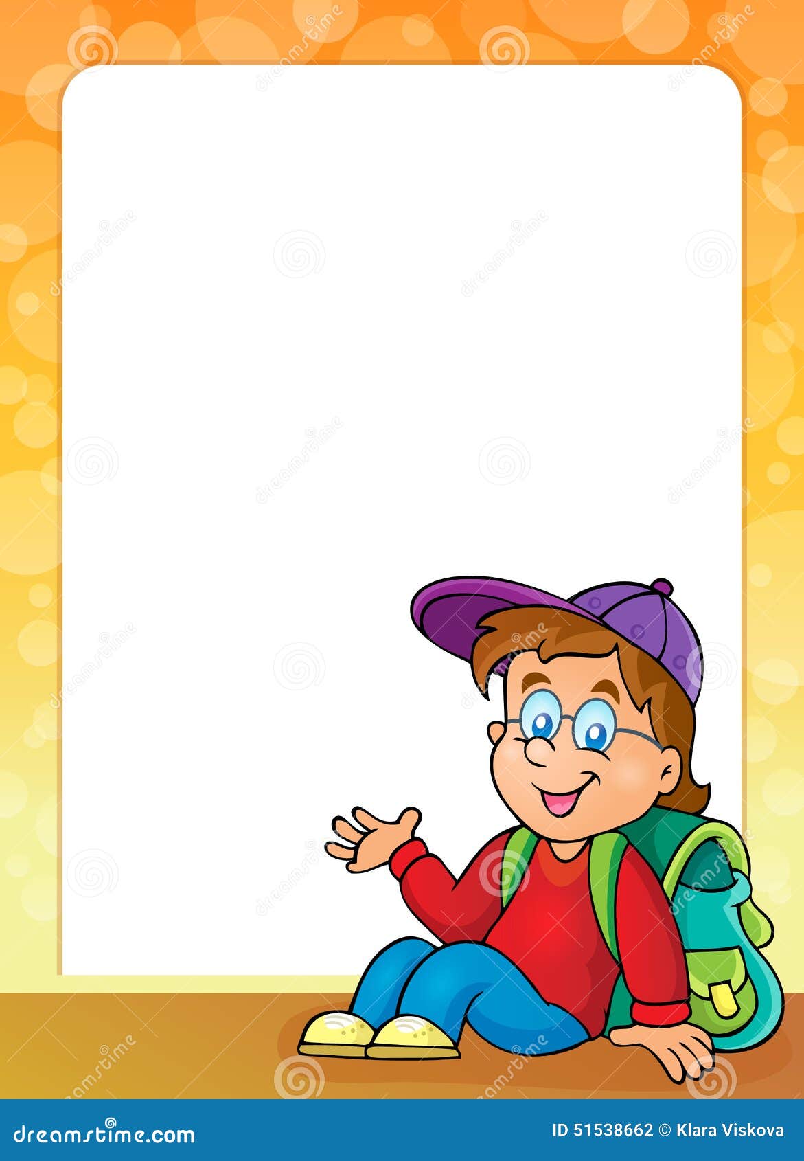 Frame with school boy 1 stock vector. Illustration of character 51538662