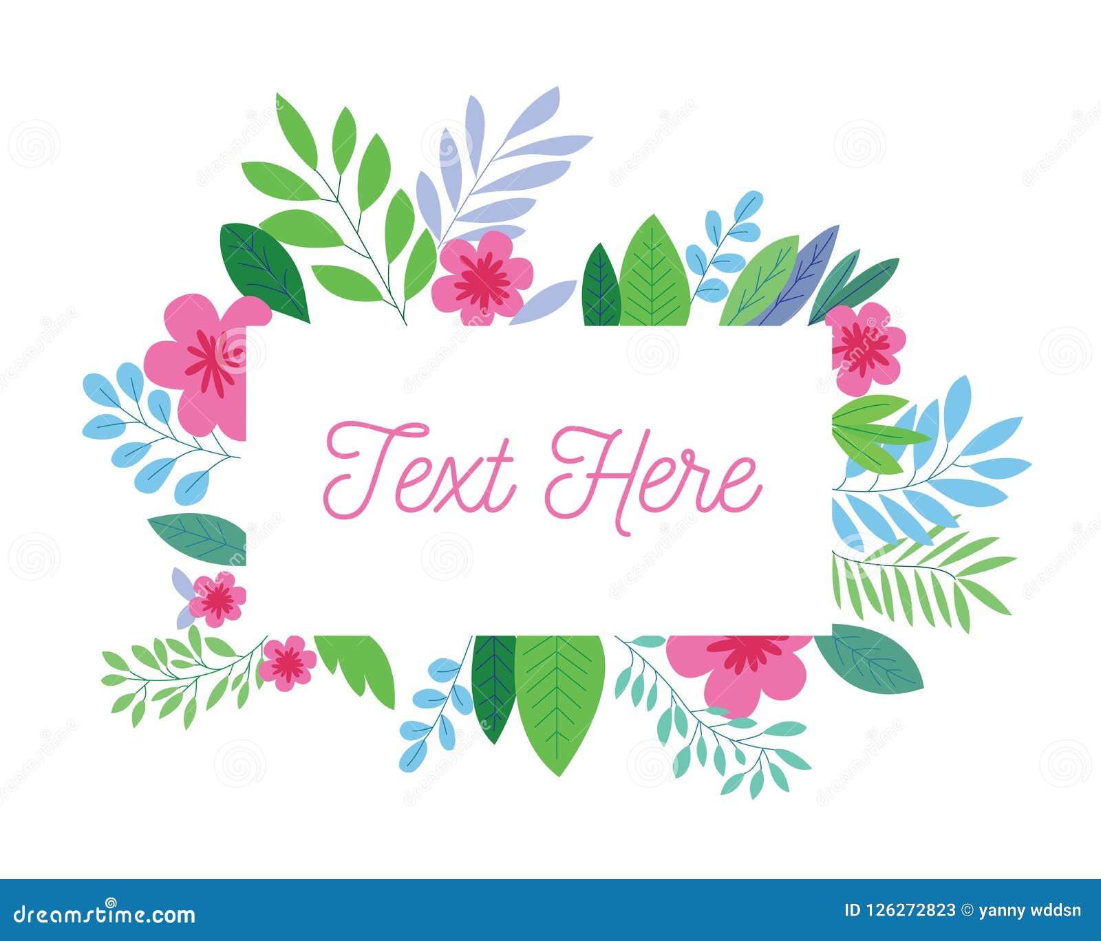 frame template spring colorful flower stock vector spring template