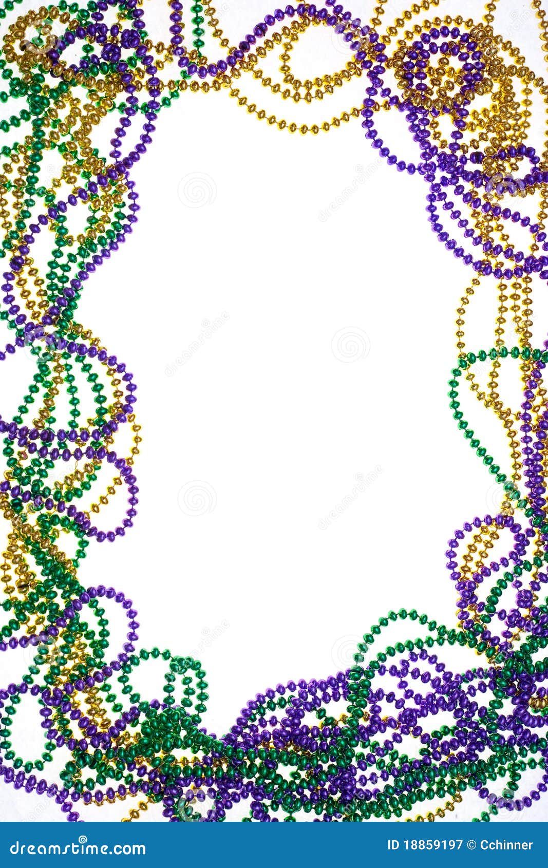 a frame of three colours of beads