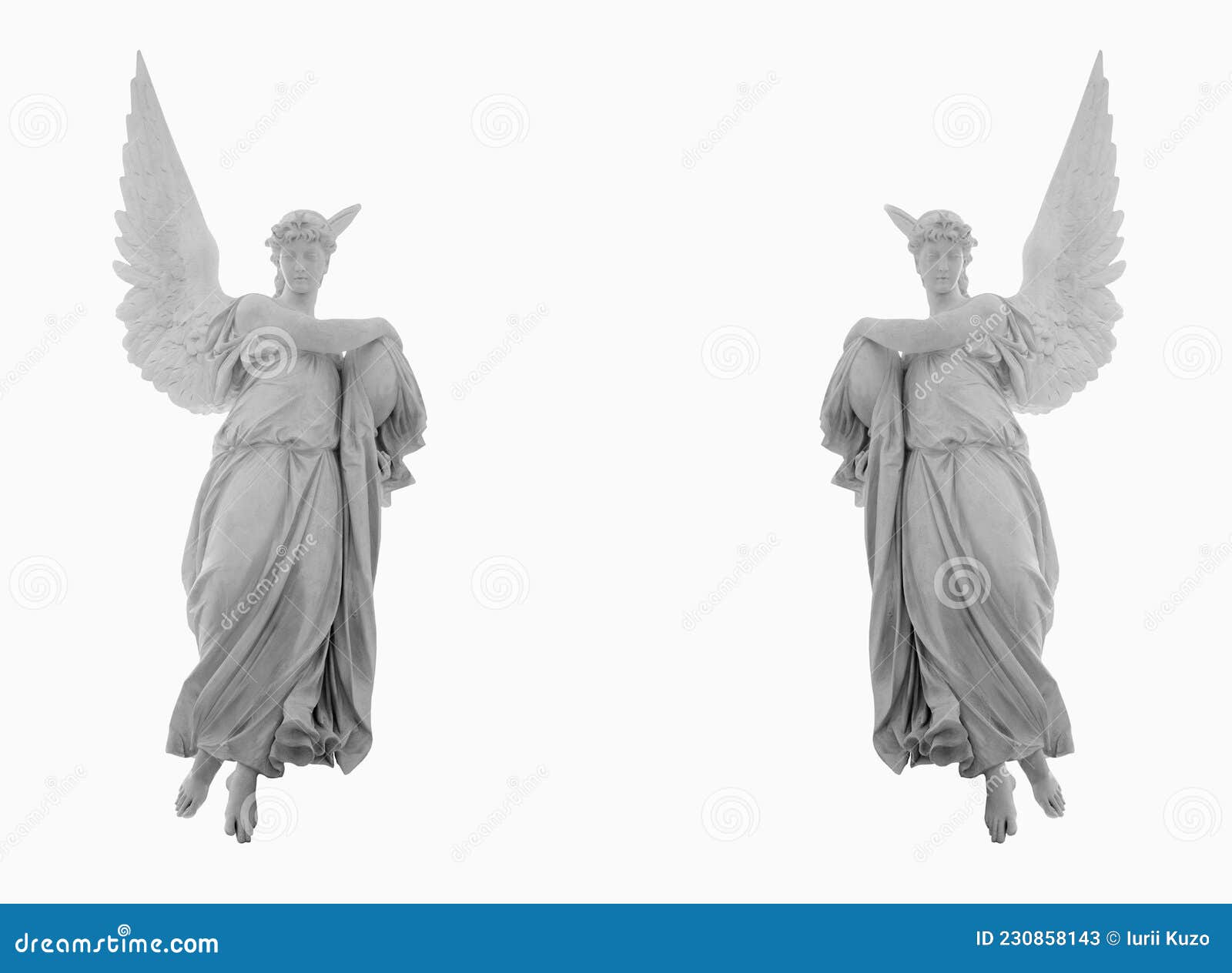 Frame of Two Angels of Death on White Background. Copy Space Stock Image -  Image of friedhof, gravestone: 230858143