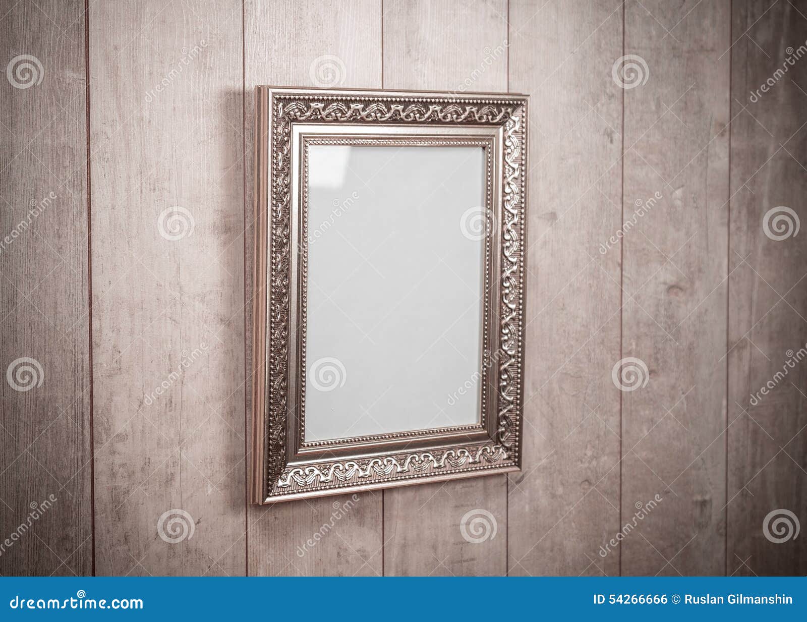 Frame vintage on wood wall stock photo. Image of ornament 54266666