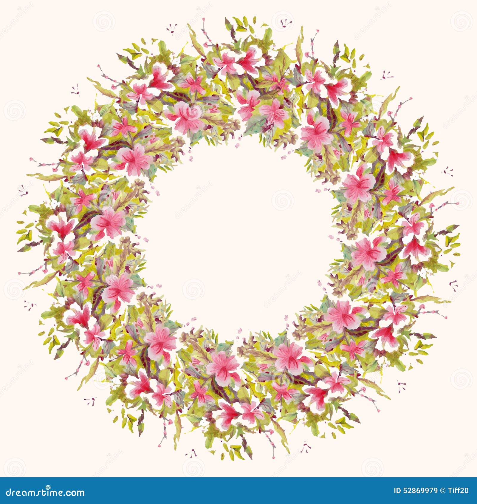 Frame with Watercolor Flowers Stock Vector Illustration of decor