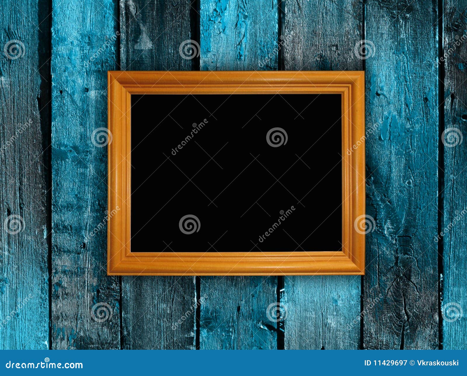 Frame on wooden wall stock image. Image of black, grunge 11429697
