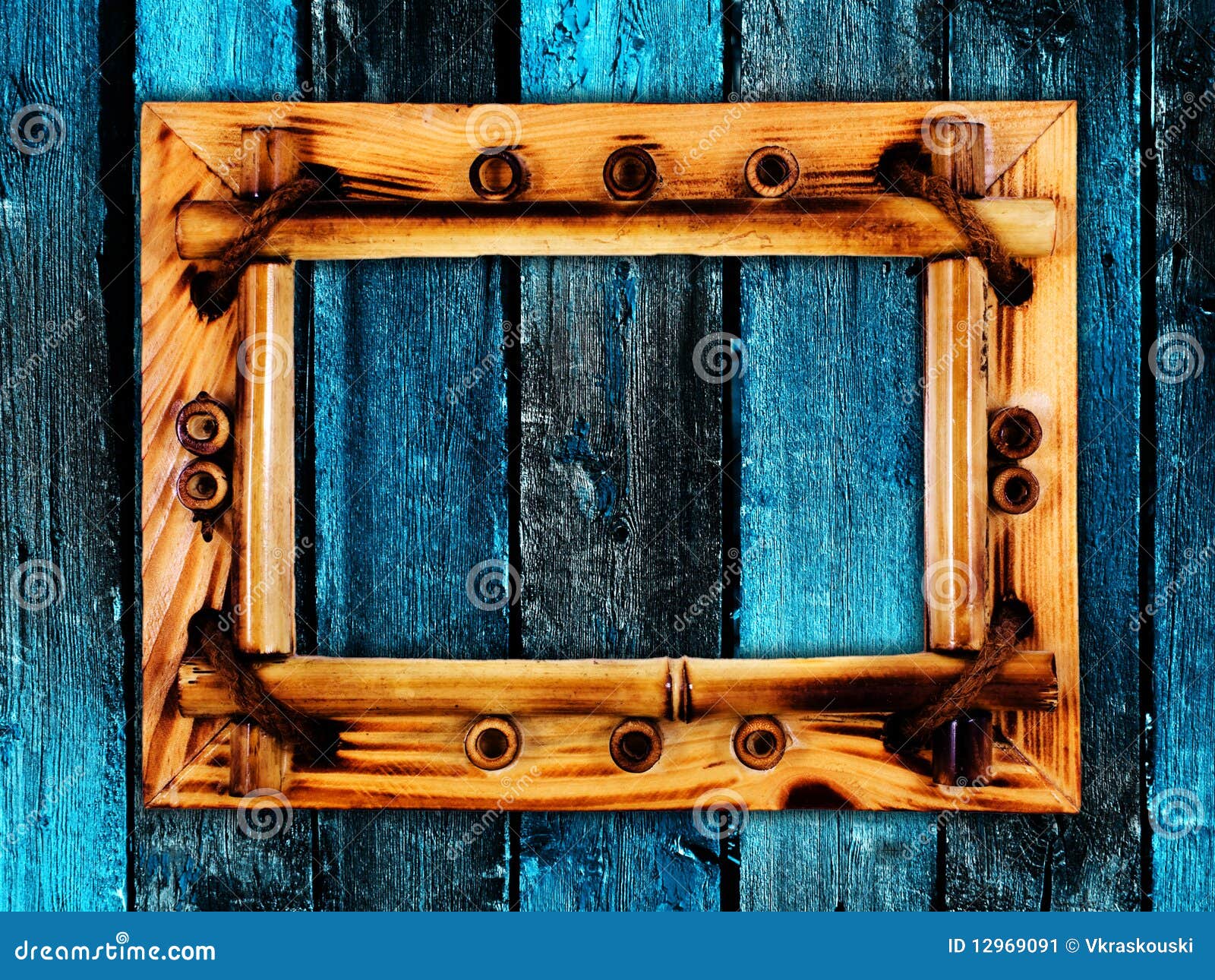 Frame on wooden wall stock image. Image of line, clean 12969091