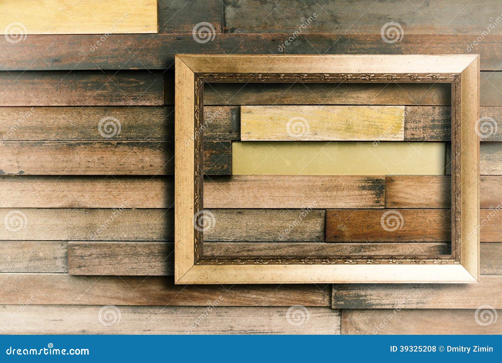 Frame on wooden wall stock photo. Image of concept, floor 39325208
