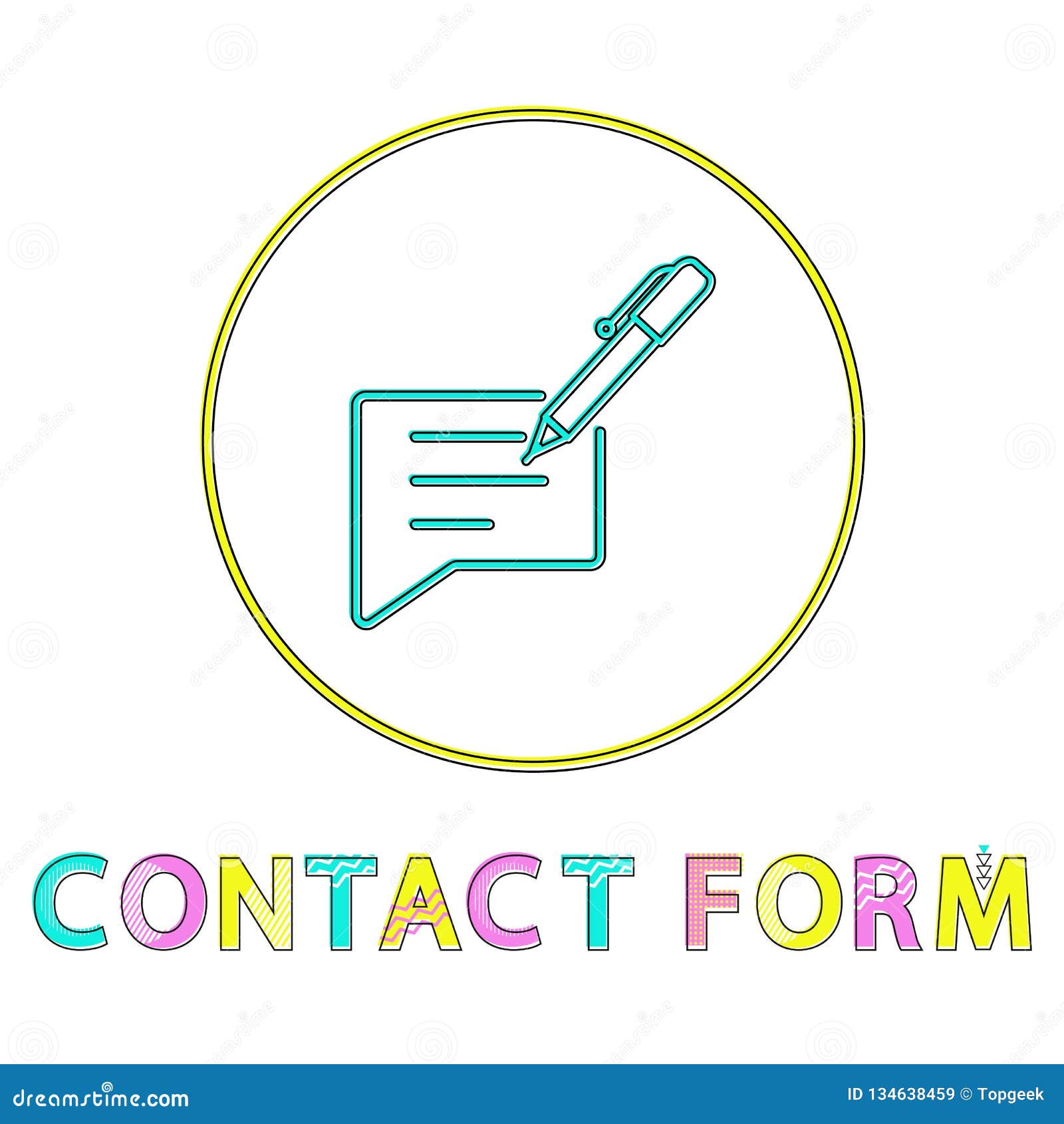 Contact Form Small Color Icon in Linear Style Stock Vector - Illustration  of information, center: 134638459