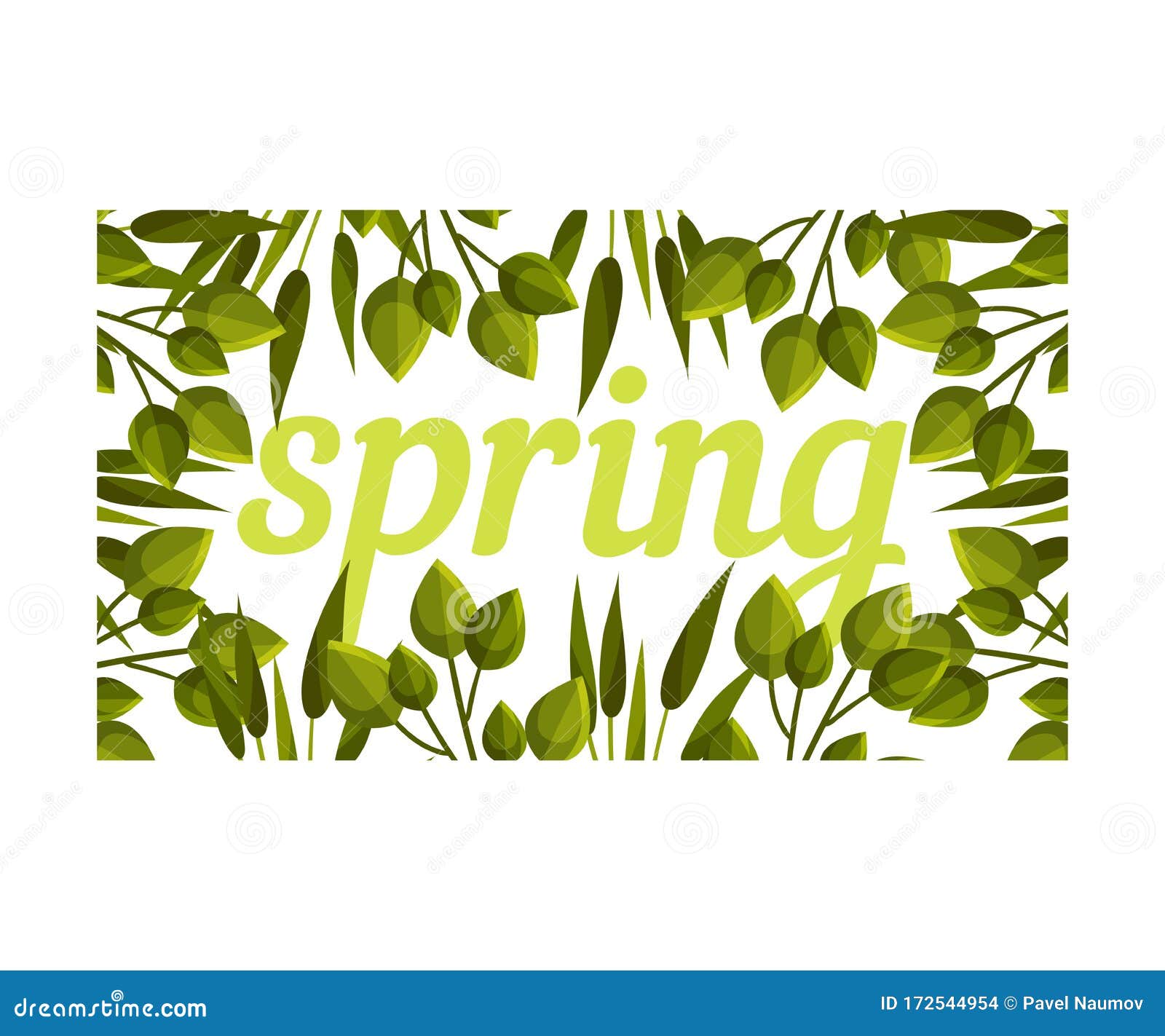 framed spring botanical composition with green bouquet  