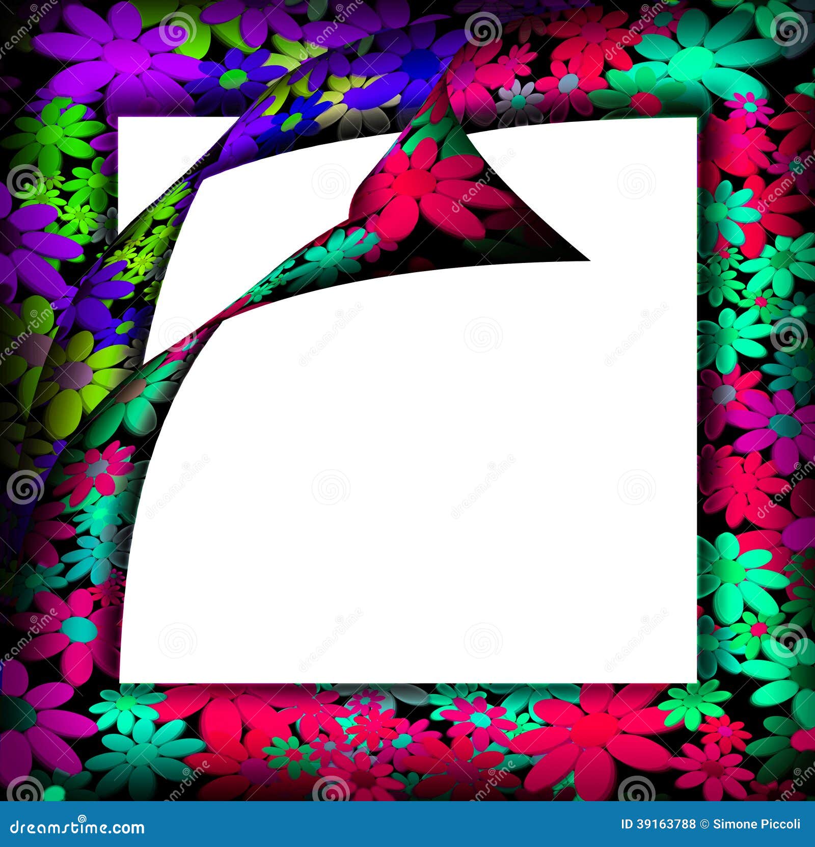 Frames Decorated with Colorful Flowers Stock Illustration