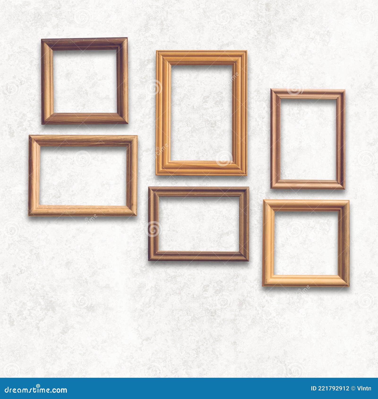 Frames on white wall stock photo. Image of space, retro 221792912
