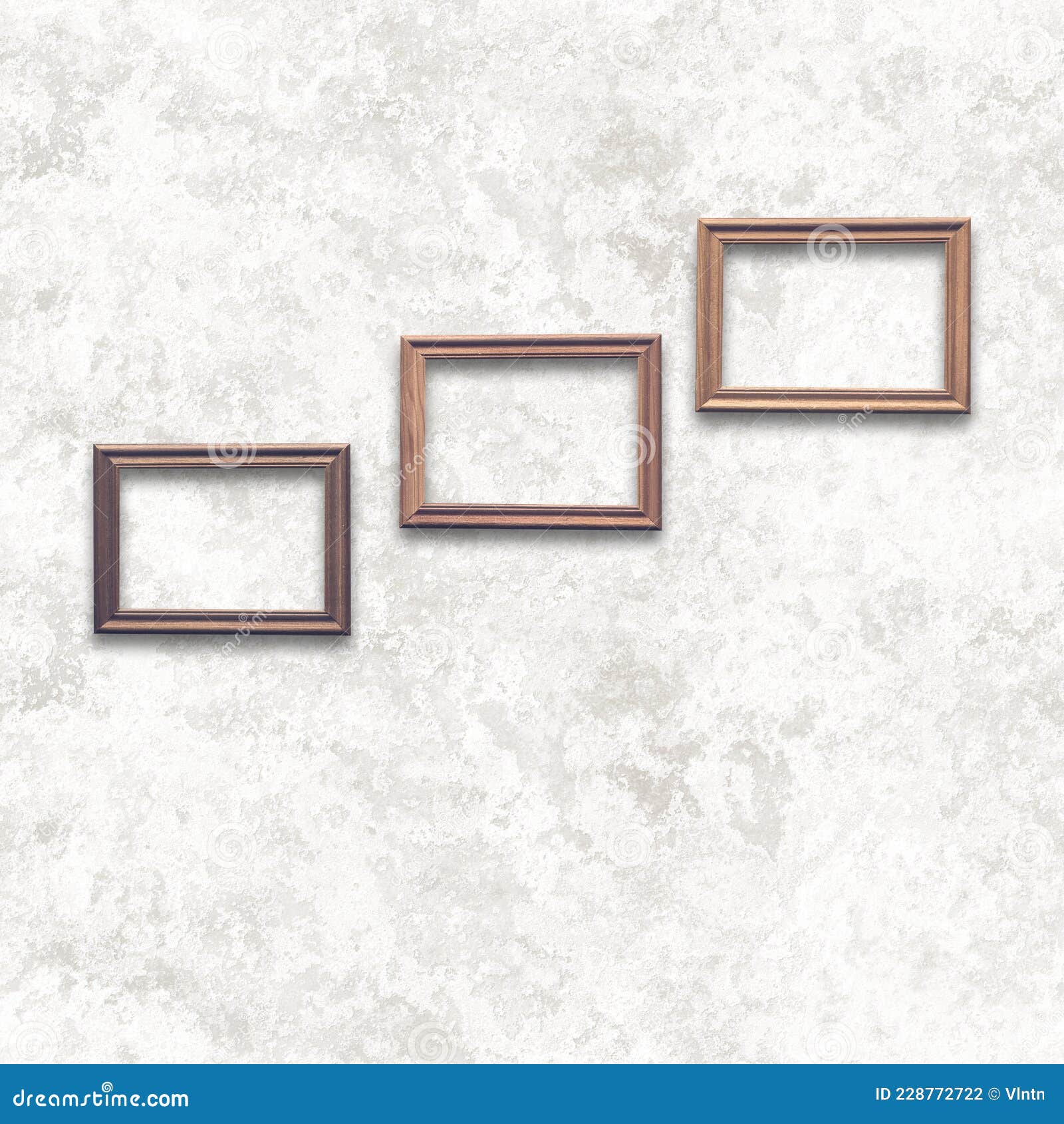 Frames on white wall stock photo. Image of vintage, brown 228772722