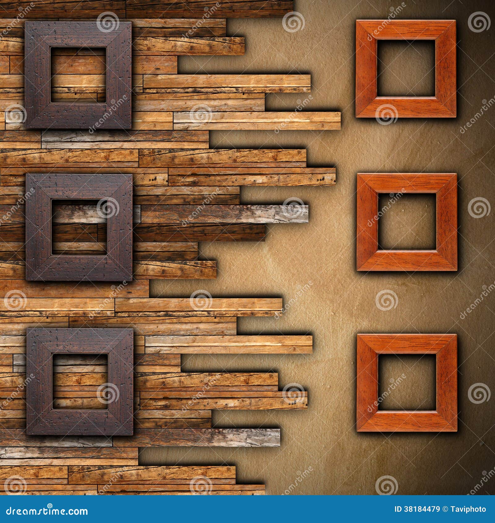 Frames on Wooden Finished Wall Stock Image Image of ancient, museum