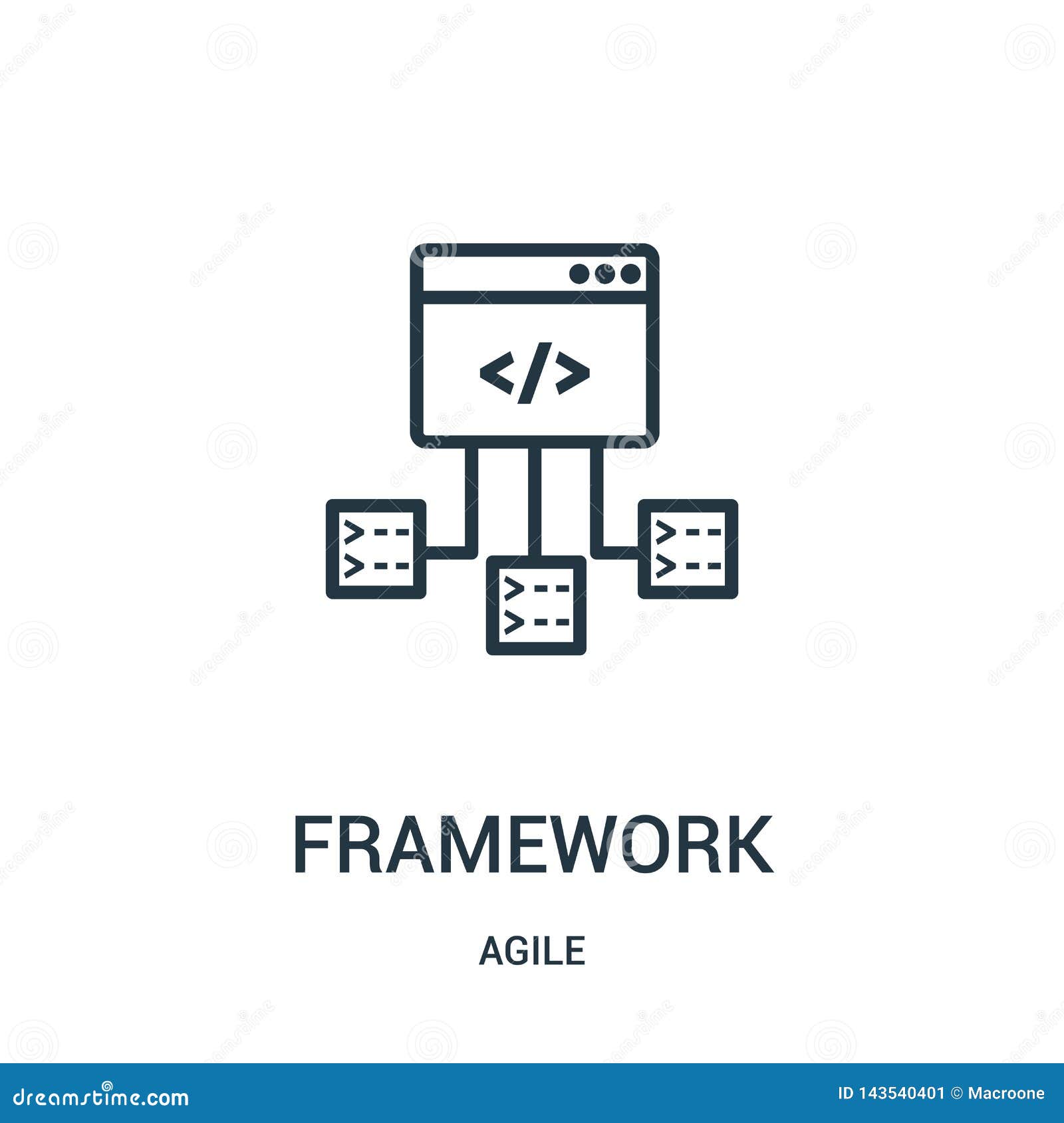 framework icon  from agile collection. thin line framework outline icon  