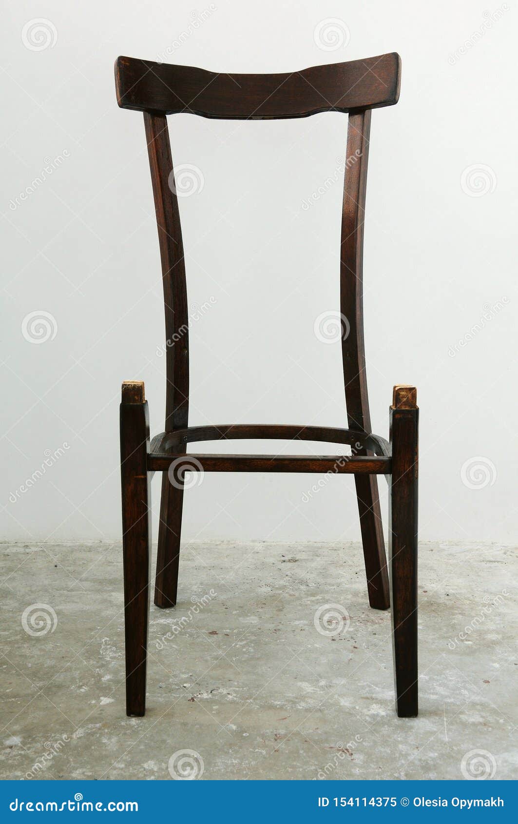 Old Chair Of Restoration Isolated On A White Background Stock