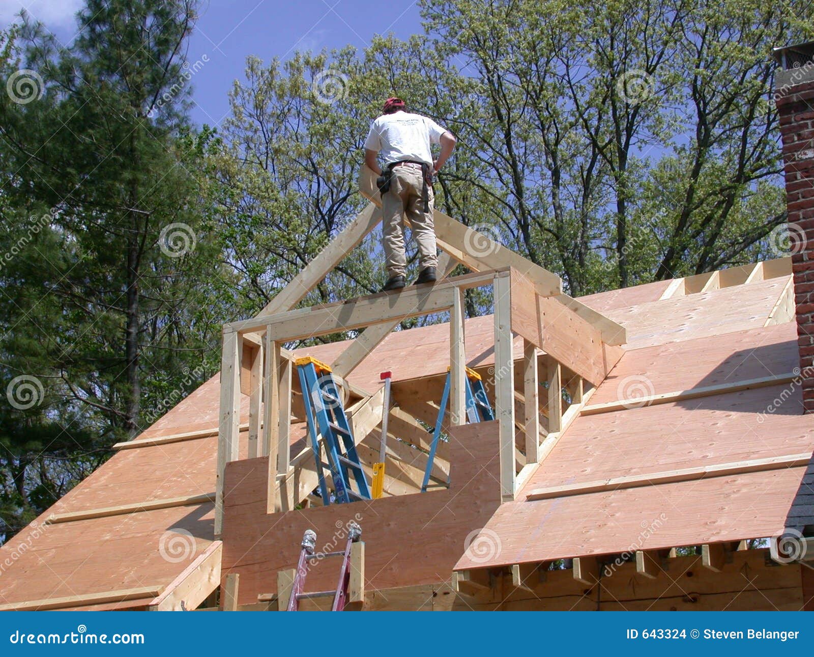 Framing a dormer stock photo. Image of roof, home ...