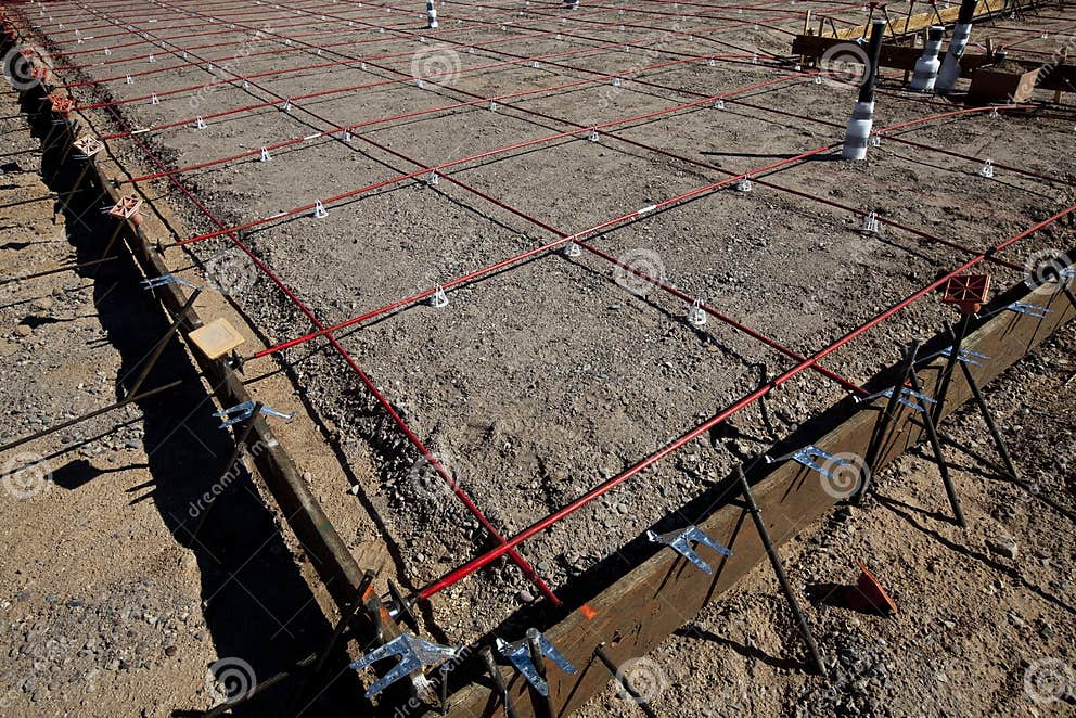 Framing for a Foundation Pour of Concrete Stock Image Image of work
