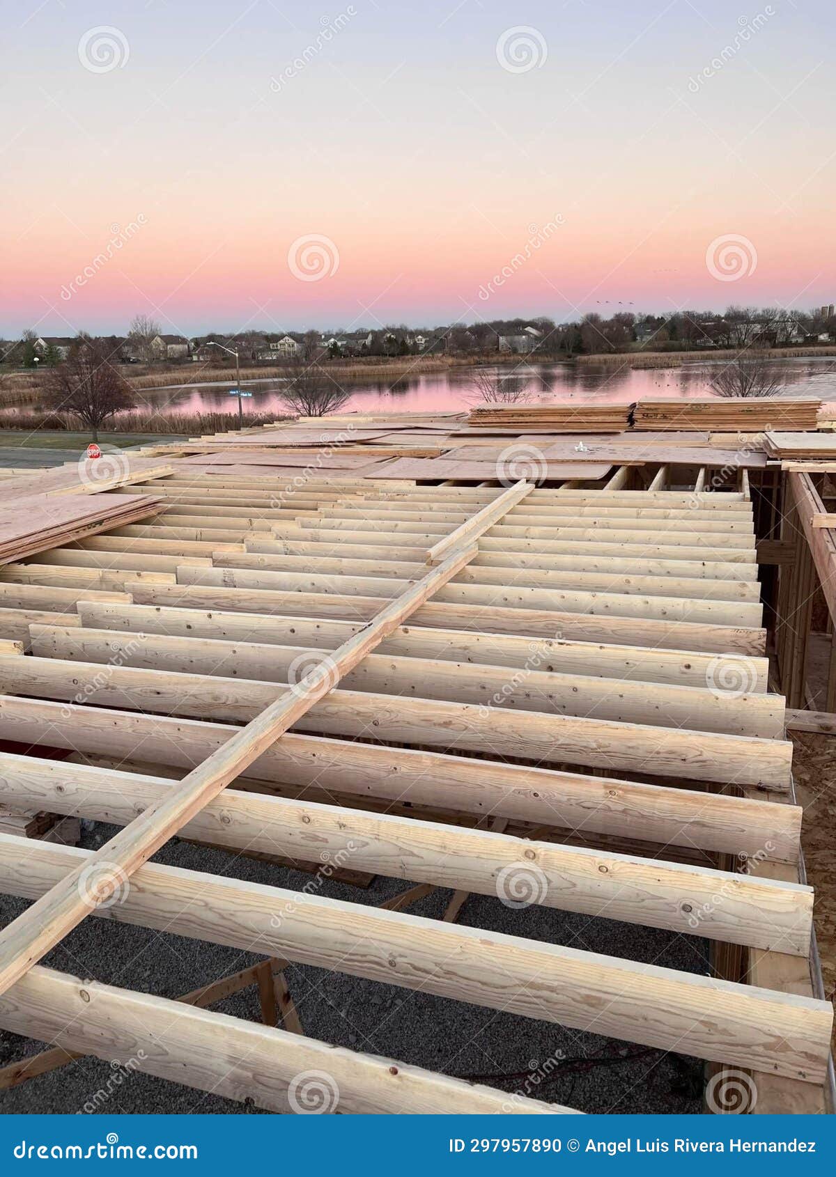 Framing second floor stock photo. Image of construction - 297957890