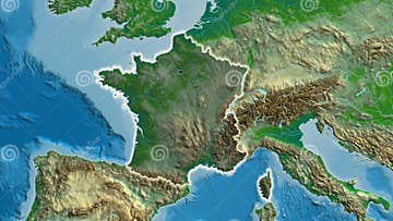 France Border Shape Overlay. Glowed. Physical. Stock Illustration ...