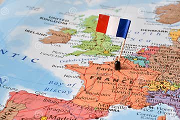 France Flag on Map, Concept Image - World Hot Spot Stock Photo - Image ...