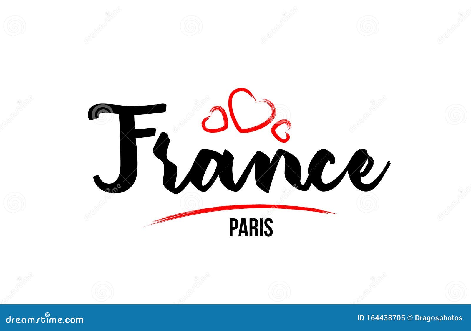 France Country with Red Love Heart and Its Capital Paris Creative ...