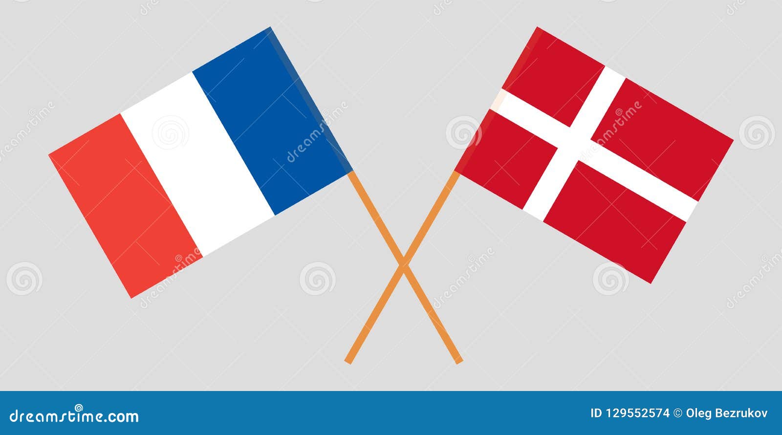 France And Denmark Crossed French And Danish Flags Official Colors Correct Proportion Vector Stock Vector Illustration Of Copenhagen Country