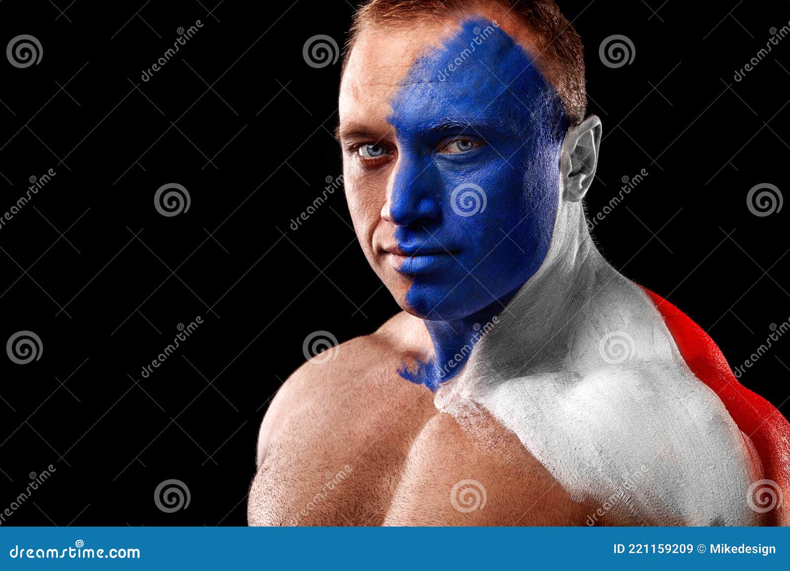 France Fan. Flag of French Republic. Soccer or Football Athlete with ...