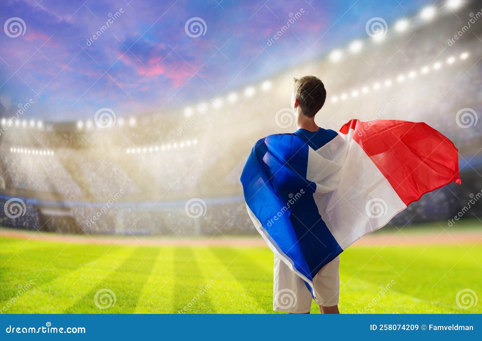 France Football Team Supporter. French Fan Stock Image - Image of jersey,  flag: 258074209