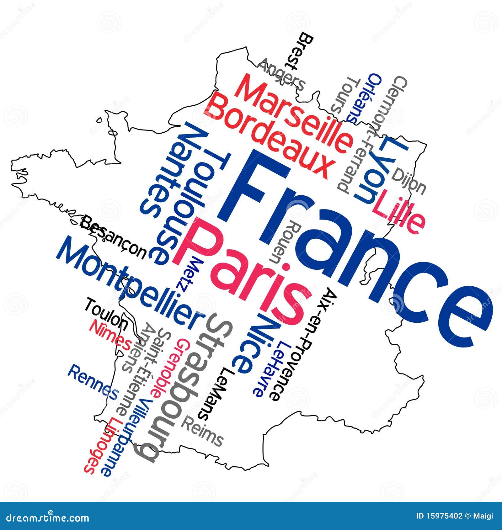 france map and cities