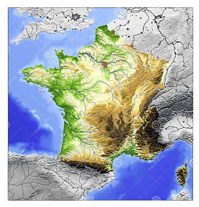 France, relief map stock illustration. Illustration of relief - 3001977