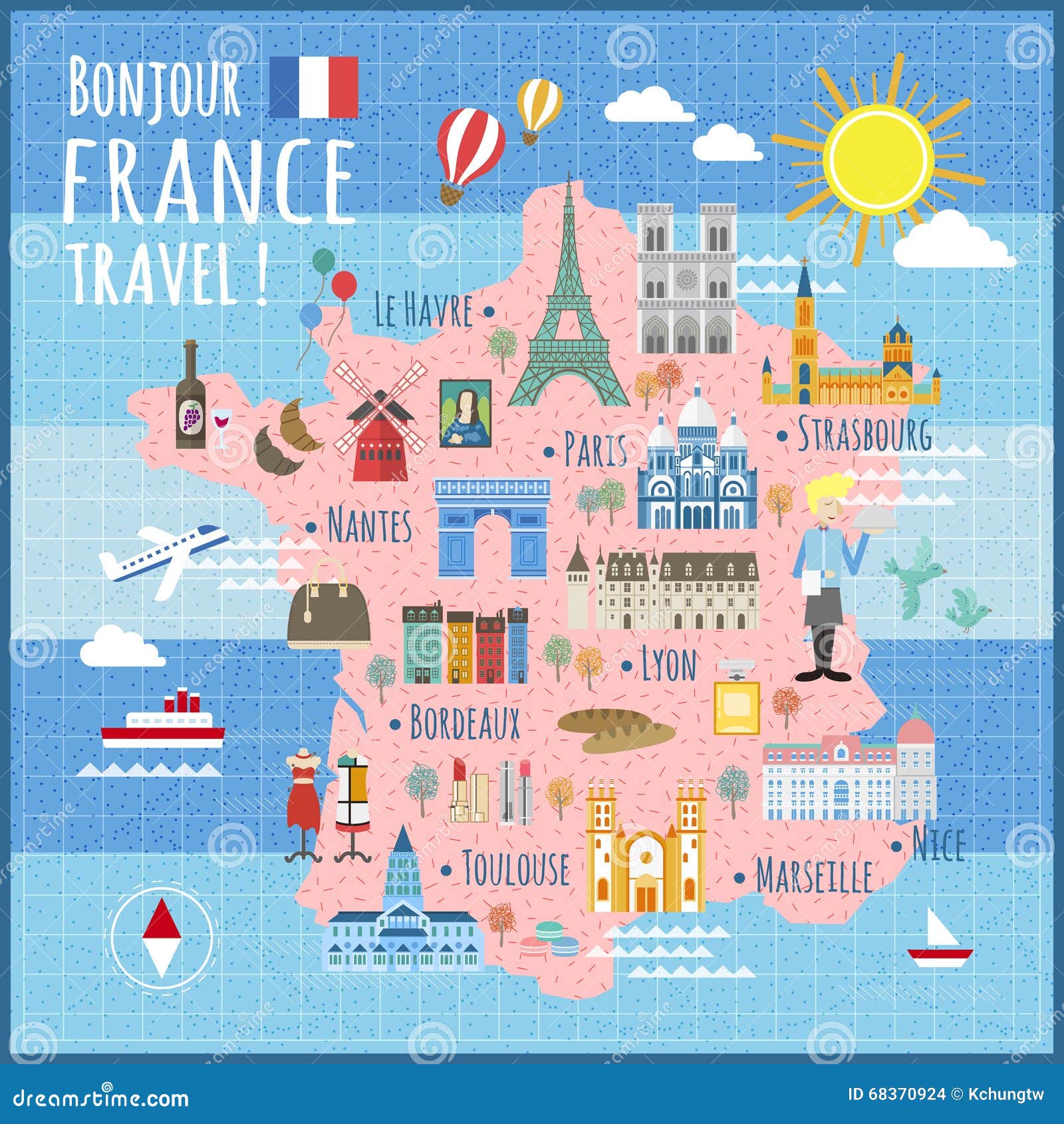 France Tourist Attractions Map