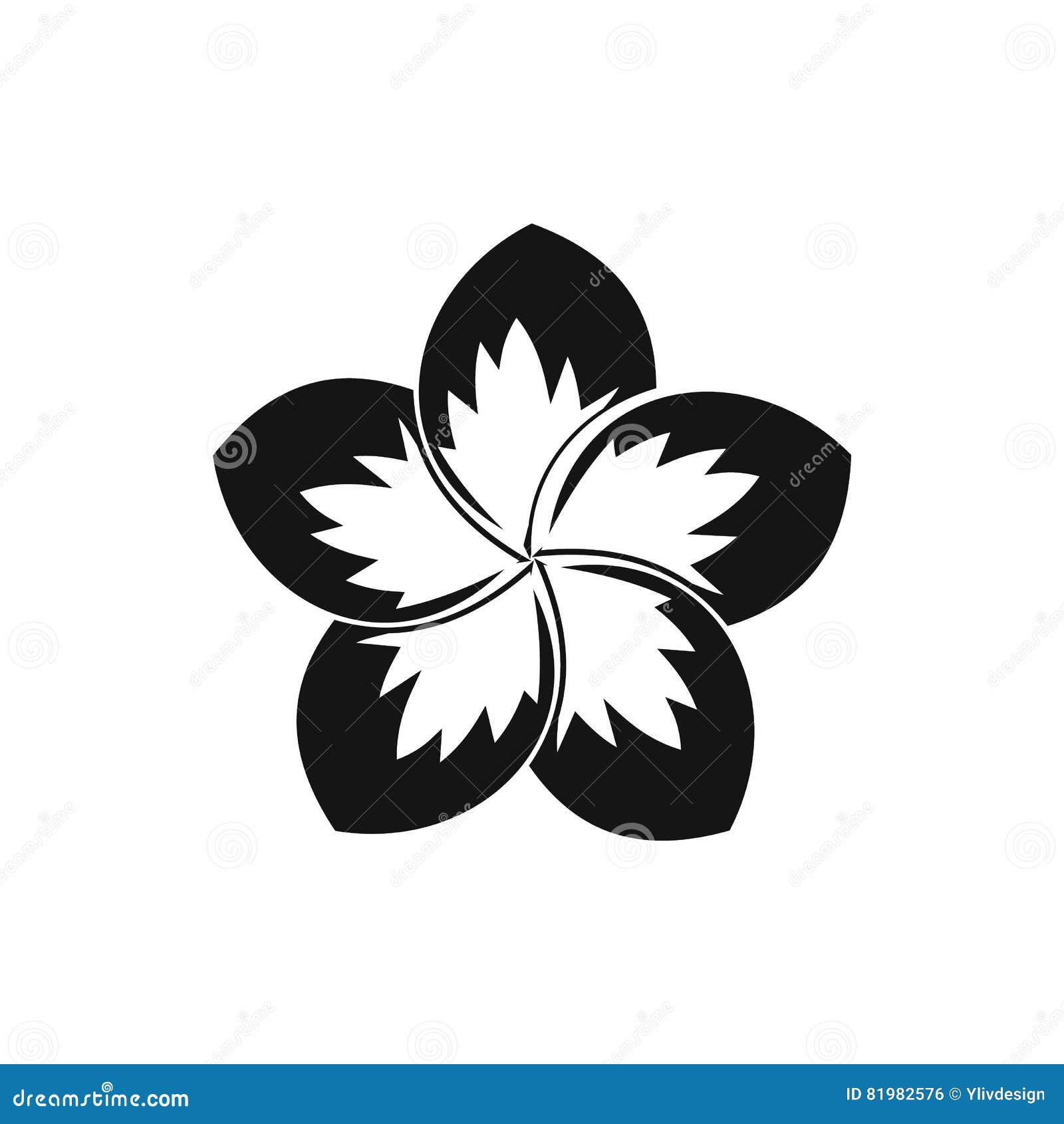 Frangipani Flower Icon, Simple Style Stock Vector - Illustration of