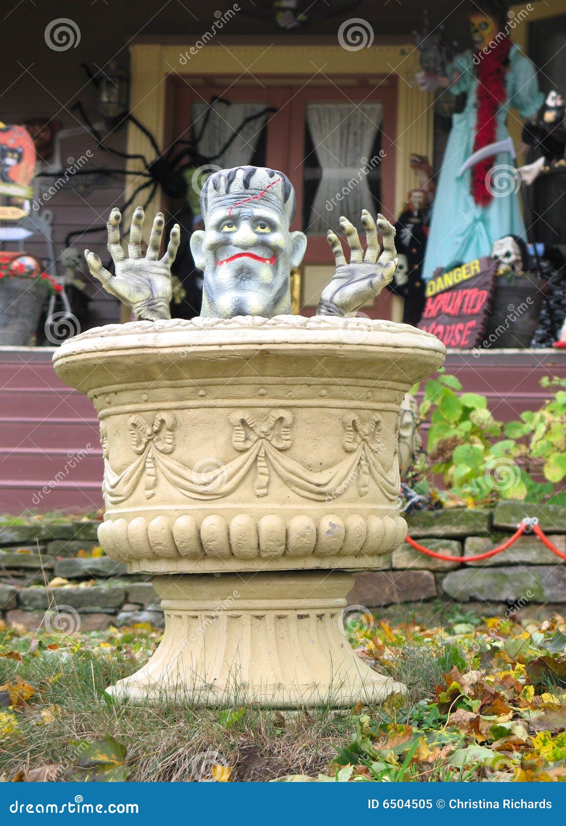 Frankenstein Halloween Decoration Stock Image Image of hands, treat