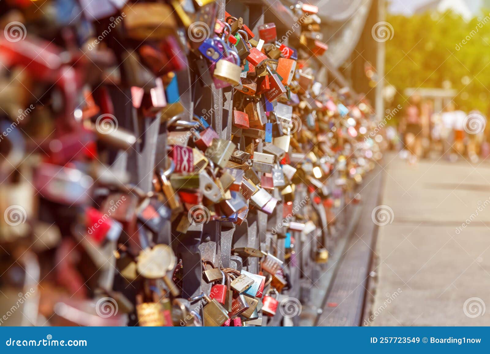 Frankfurt Love Locks on Eiserner Steg Bridge in Germany Editorial Stock