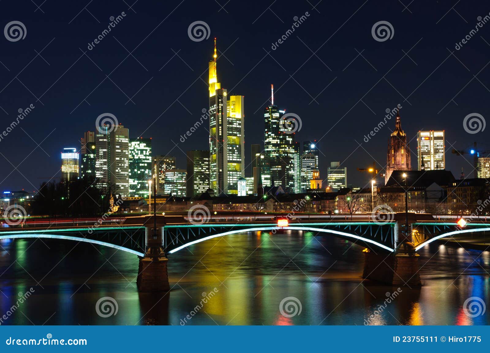 frankfurt am main, germany at night