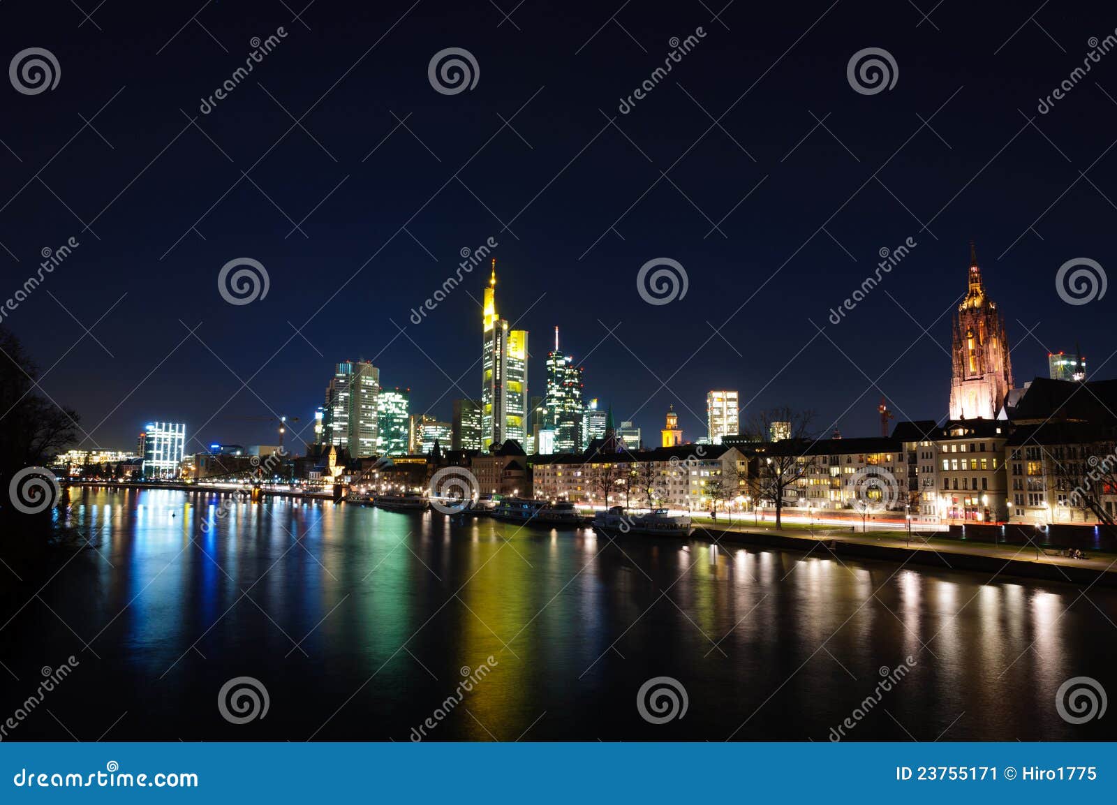 frankfurt am main, germany at night