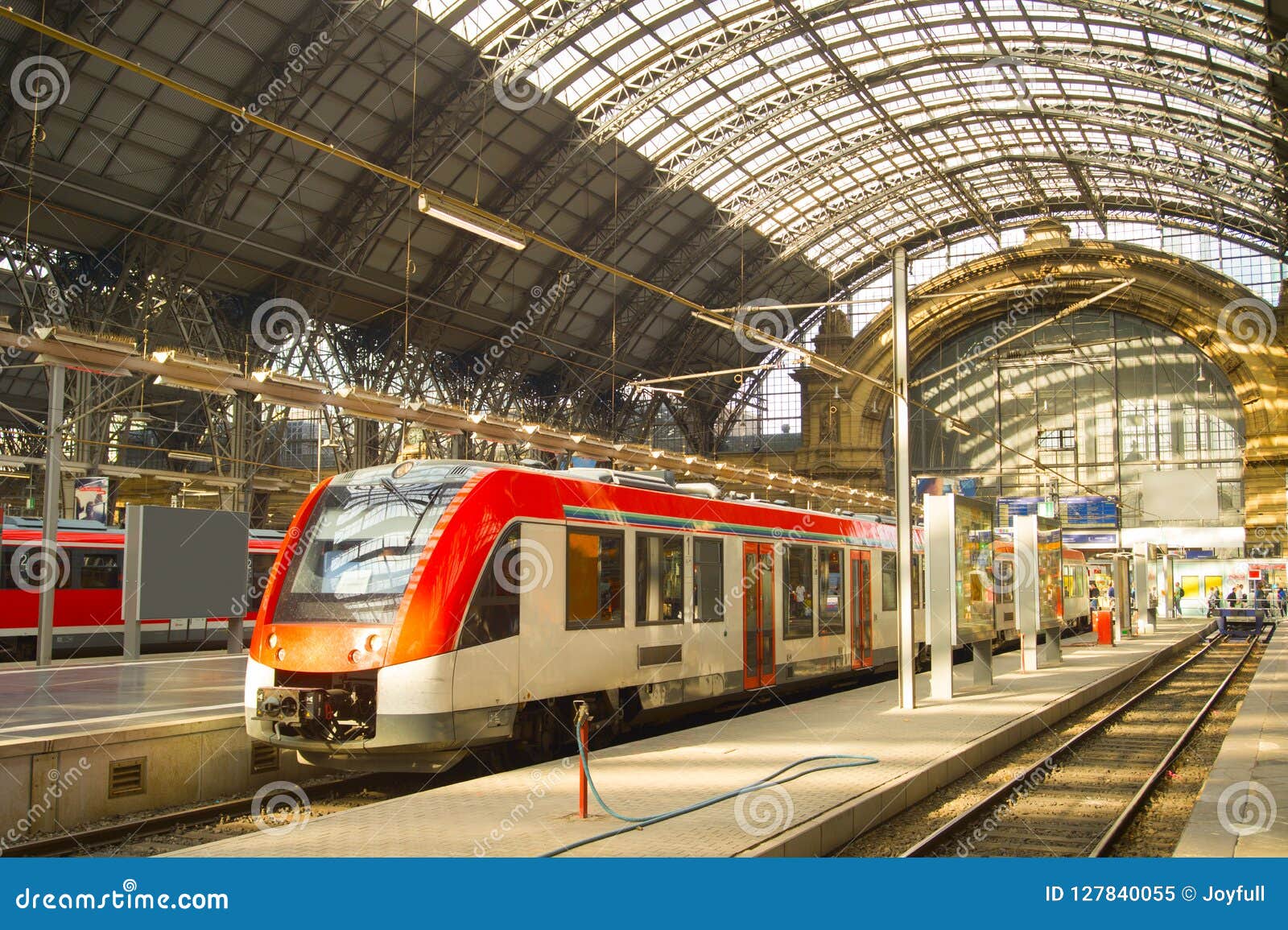 Frankfurt Main Train Station Germany Stock Image - Image of bright
